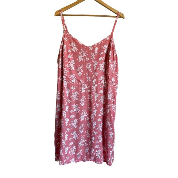 New! Maurices Pink White Floral Spaghetti Strap Sundress Size 2X 100% Rayon - Picture 1 of 7